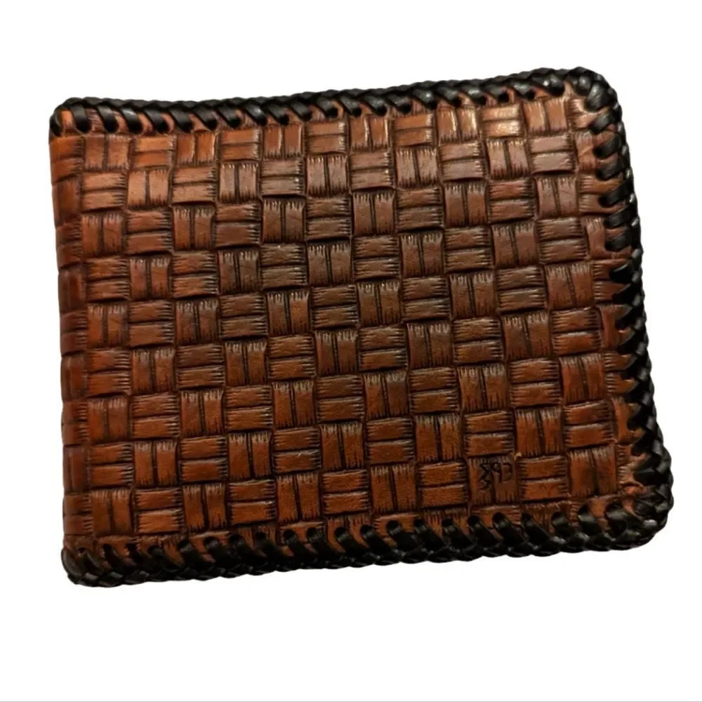 Vintage leather weaved wallet